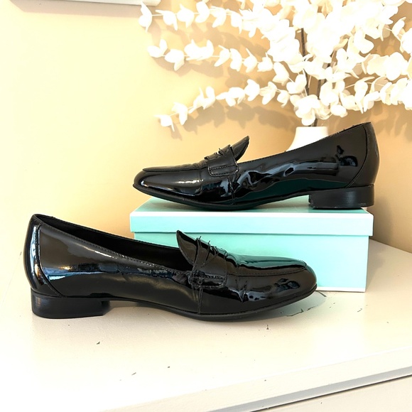 Unstructured by Clarks UN Blush Go Women's Loafers Black Patent Leather Size 8.5 - Picture 3 of 13